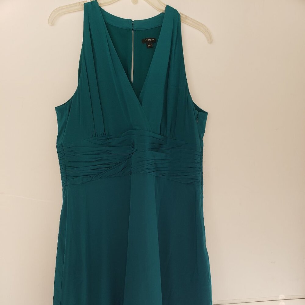 Ann Taylor Silk Draped Empire Waist Sleeveless Cocktail Party Dress - Picture 2 of 12